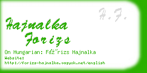 hajnalka forizs business card